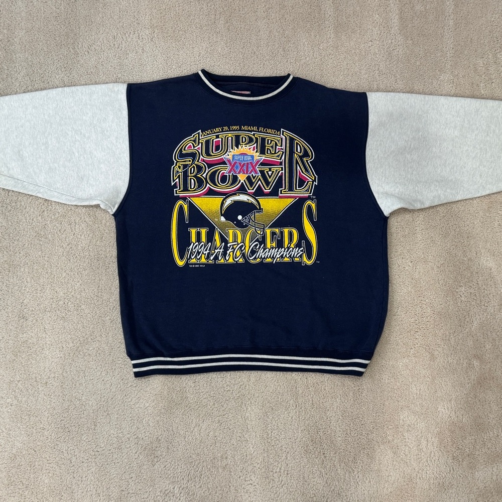 San Diego Chargers Super Bowl Graphic Crewneck Sweater Los Angeles Chargers